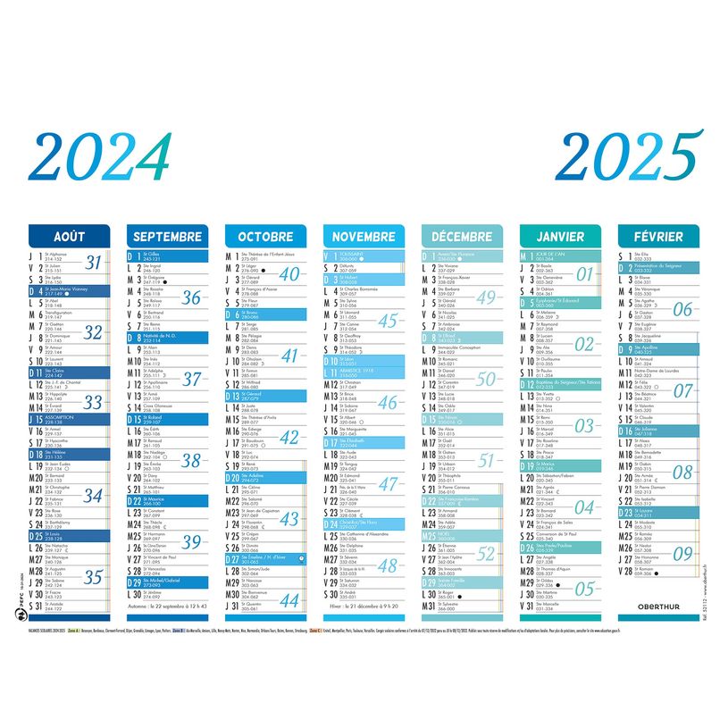 3664447165110-Calendrier Arc-en-ciel - 7 mois par face - 43 x 55 cm - Oberthur-P_405161973_1-0