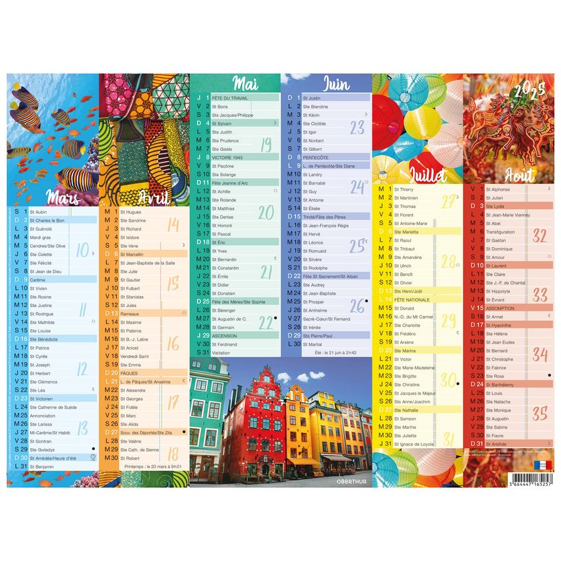3664447165257-Calendrier Color Story - 6 mois par face - 32 x 42 cm - Oberthur-P_405161987_1-0