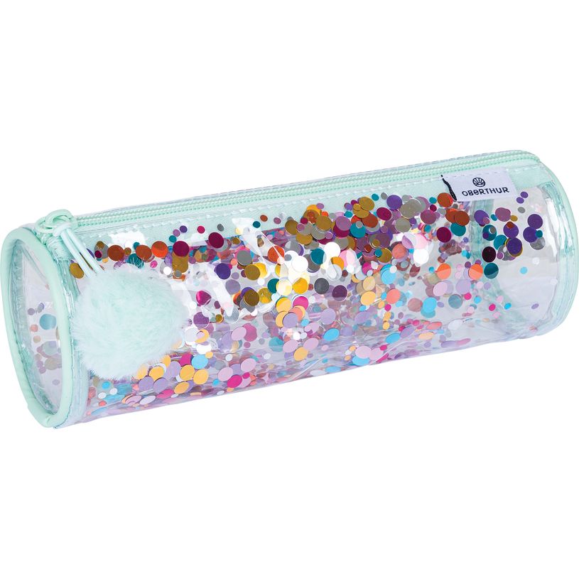 3664447173788-Trousse ronde Confettis - 1 compartiment - 4 décors assortis - Oberthur--2