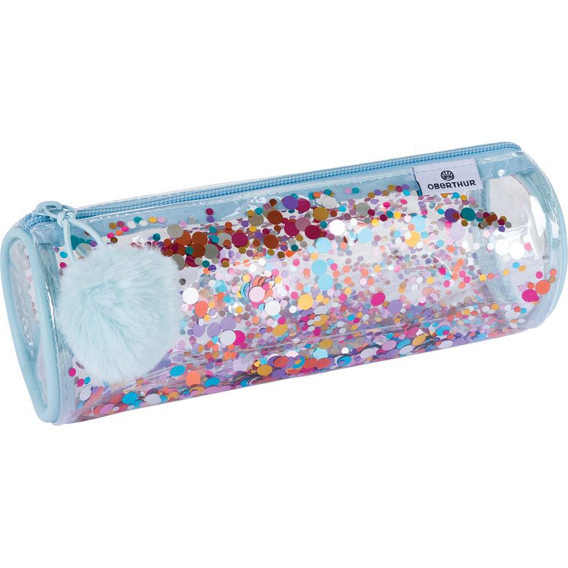 3664447173788-Trousse ronde Confettis - 1 compartiment - 4 décors assortis - Oberthur--3