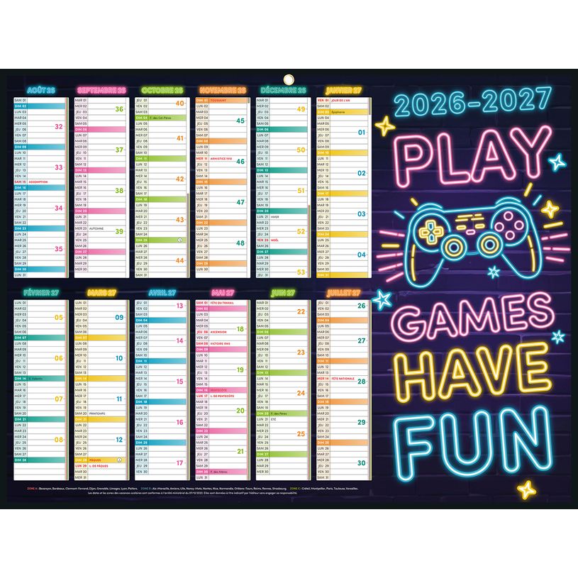 3592930028225-Calendrier Emploi du Temps Medium - 32 x 42 cm - Bouchut--0