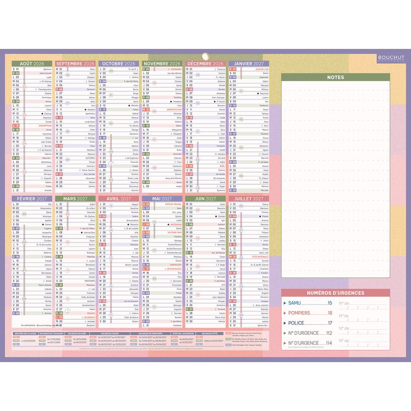 3592930028249-Calendrier Emploi du Temps Famille Medium - 32 x 42 cm - Bouchut--0