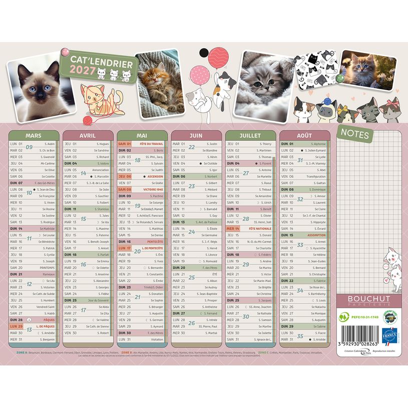 3592930028263-Calendrier Mini - 21 x 26,5 cm - Bouchut--1