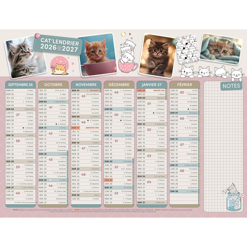 3592930028256-Calendrier Medium - 32 x 42 cm - Bouchut--0
