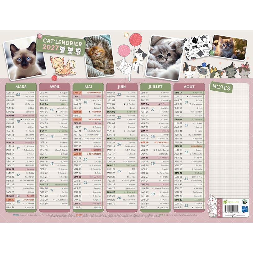 3592930028256-Calendrier Medium - 32 x 42 cm - Bouchut--1