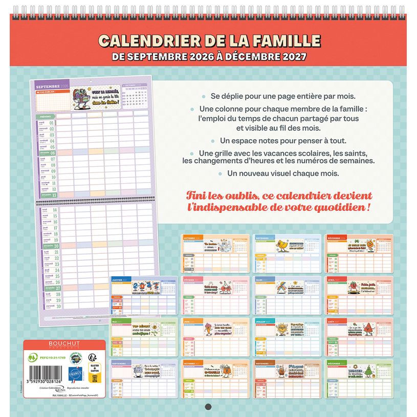 3592930028126-Calendrier Famille - 30 x 30 cm - Bouchut--2