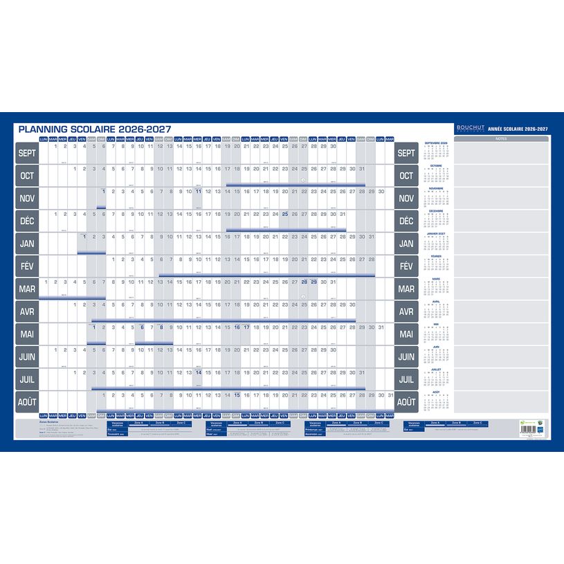 3592930028300-Planning effaçable + feutre - 60 x 99 cm - Bouchut--0