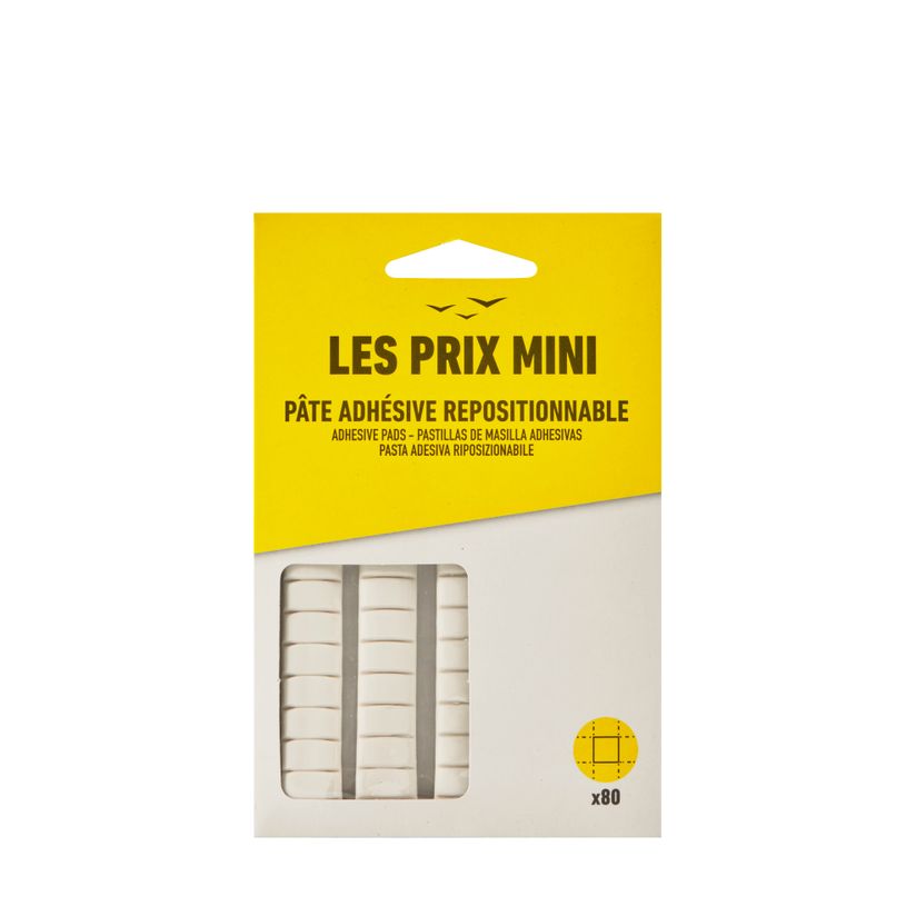 3539012004555-Les Prix Mini - Pack de 80 pastilles adhésives repositionnables - blanc--0