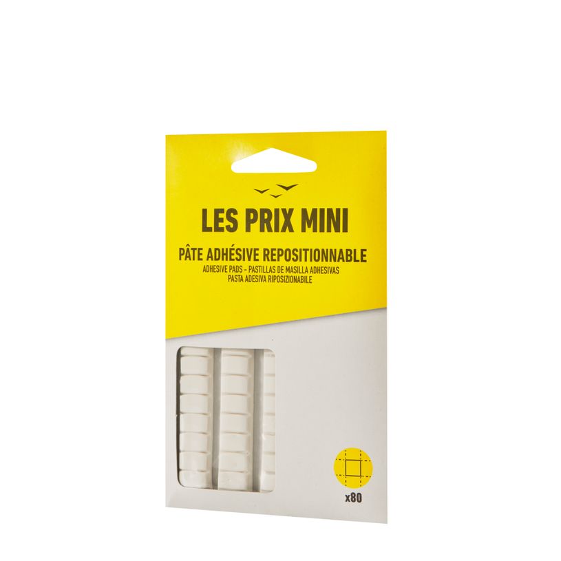 3539012004555-Les Prix Mini - Pack de 80 pastilles adhésives repositionnables - blanc--2