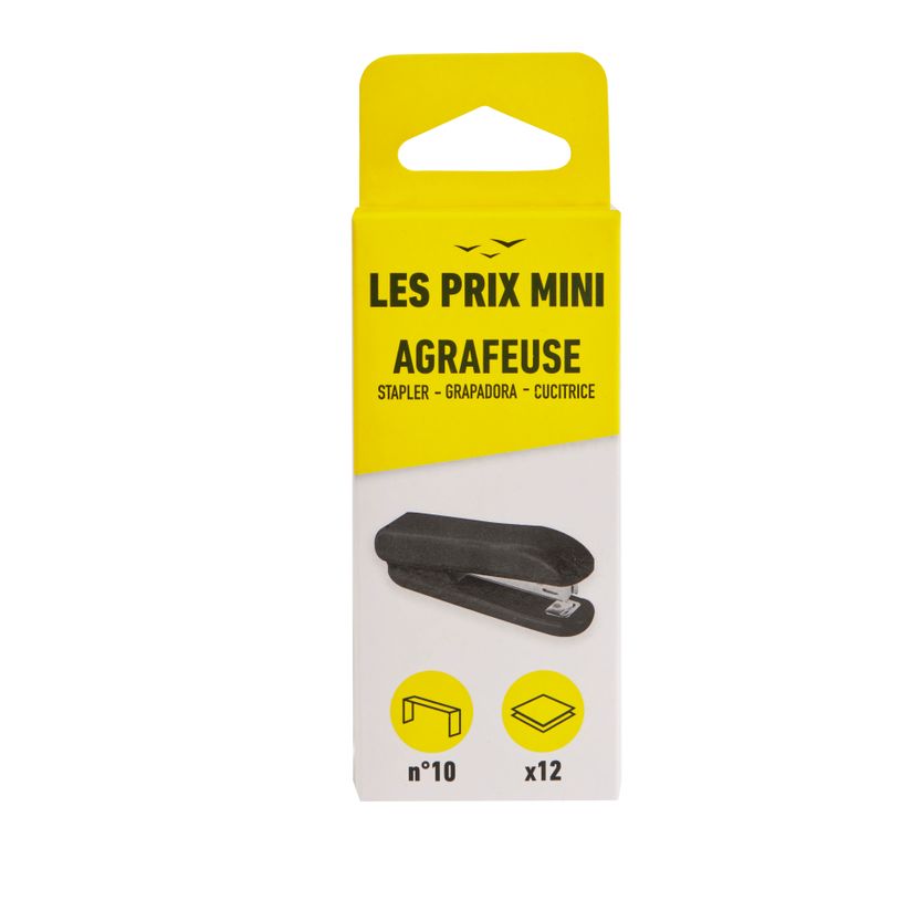 3539012004623-Les Prix Mini - Agrafeuse de bureau noir - capacité de 12 feuilles - agrafes n°10--0