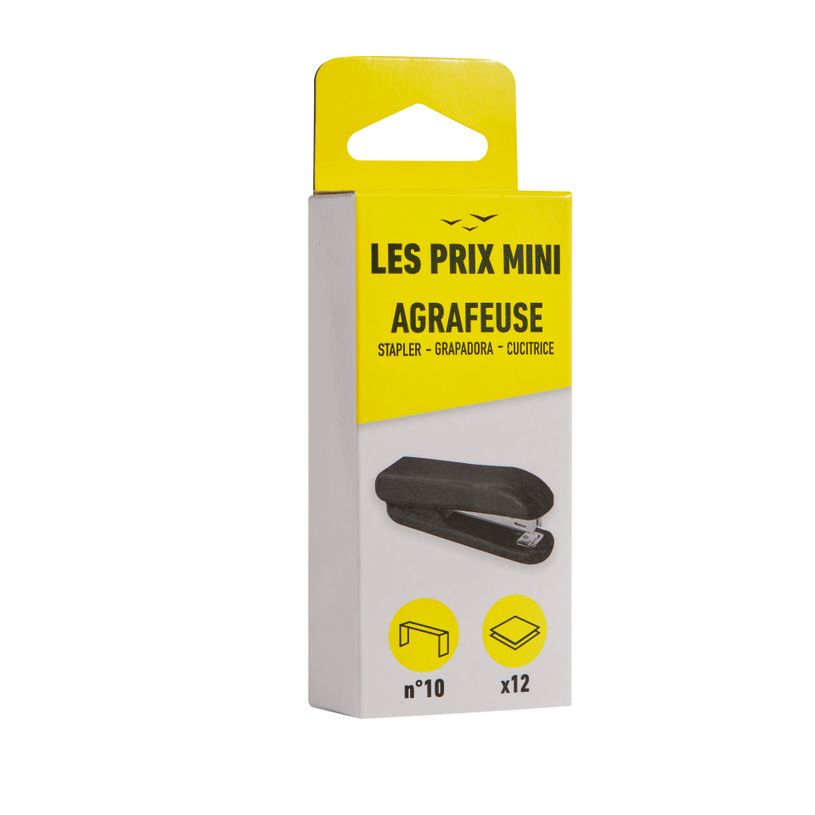 3539012004623-Les Prix Mini - Agrafeuse de bureau noir - capacité de 12 feuilles - agrafes n°10--2