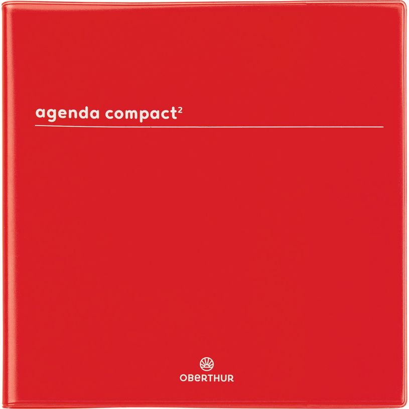 3664447175003-Agenda Boréal - 1 semaine sur 2 pages - 16,5 x 16,5 cm - rouge - Oberthur-P_405162060_1-0