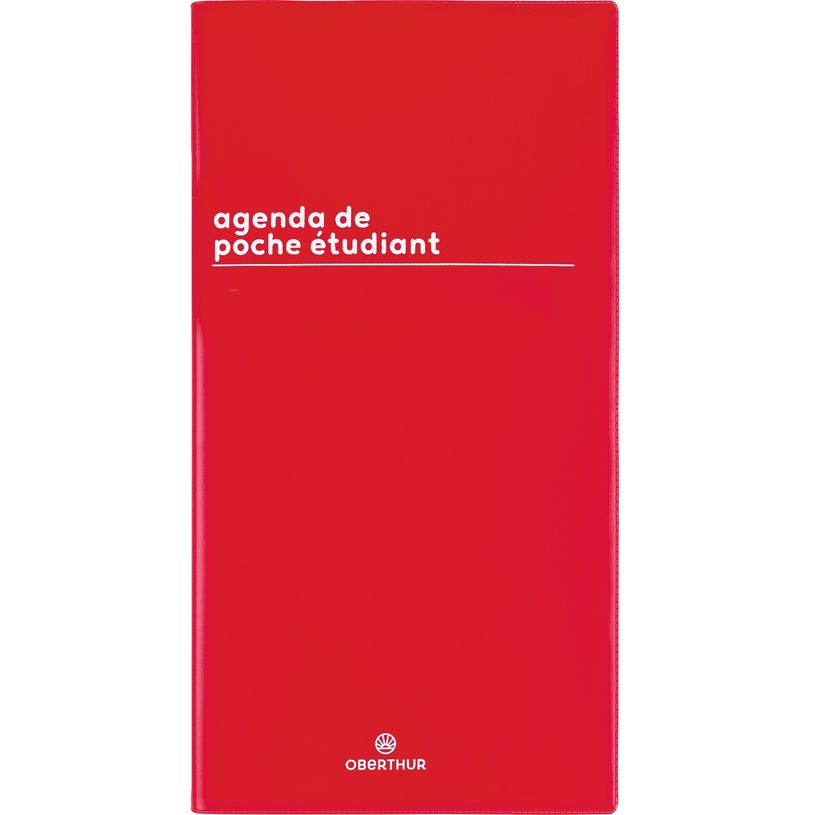 3664447175225-Agenda de poche Boréal - 1 semaine sur 2 pages - 9,5 x 18 cm - rouge - Oberthur-P_405162066_1-0