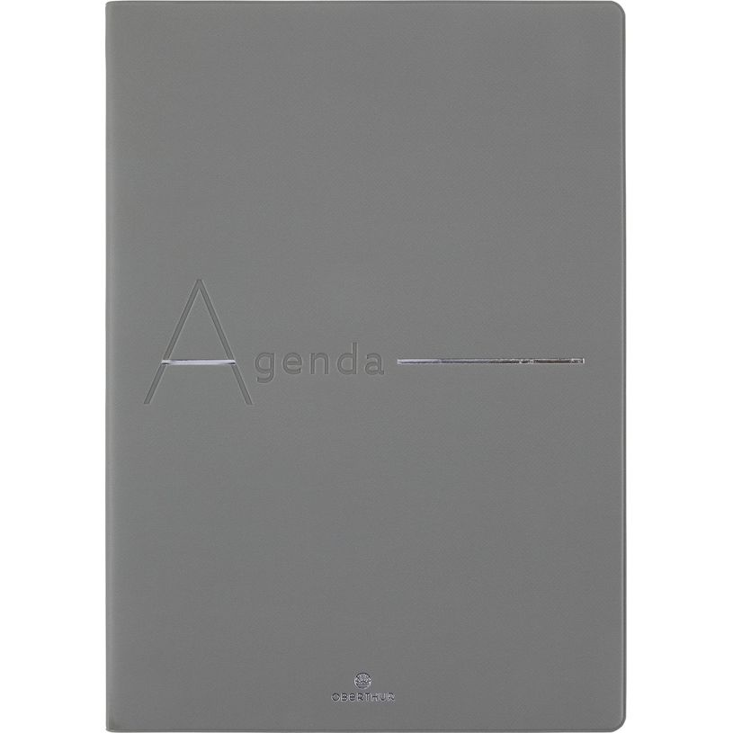 3664447170251-Agenda 16 mois Bora - 1 semaine sur 2 pages - 17 x 24,5 cm - gris - Oberthur-P_405162102_1-0