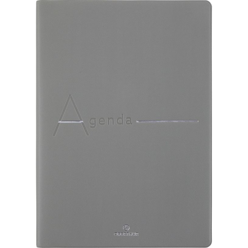 3664447170299-Agenda 16 mois Bora - 1 semaine sur 2 pages - 15 x 21 cm - gris - Oberthur-P_405162106_1-0