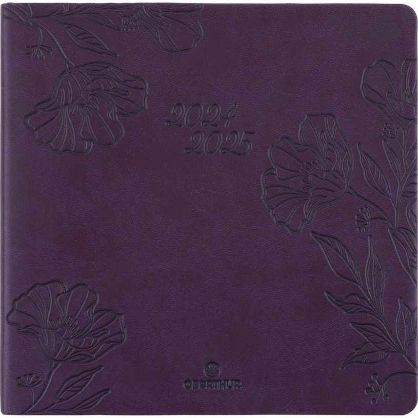 3664447168722-Agenda Summerside - 1 semaine sur 2 pages - 16,5 x 16,5 cm - prune - Oberthur-P_405162227_1-0