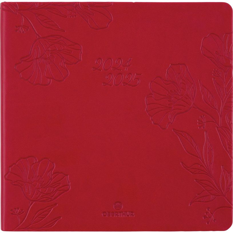3664447168739-Agenda Summerside - 1 semaine sur 2 pages - 16,5 x 16,5 cm - rouge - Oberthur-P_405162228_1-0