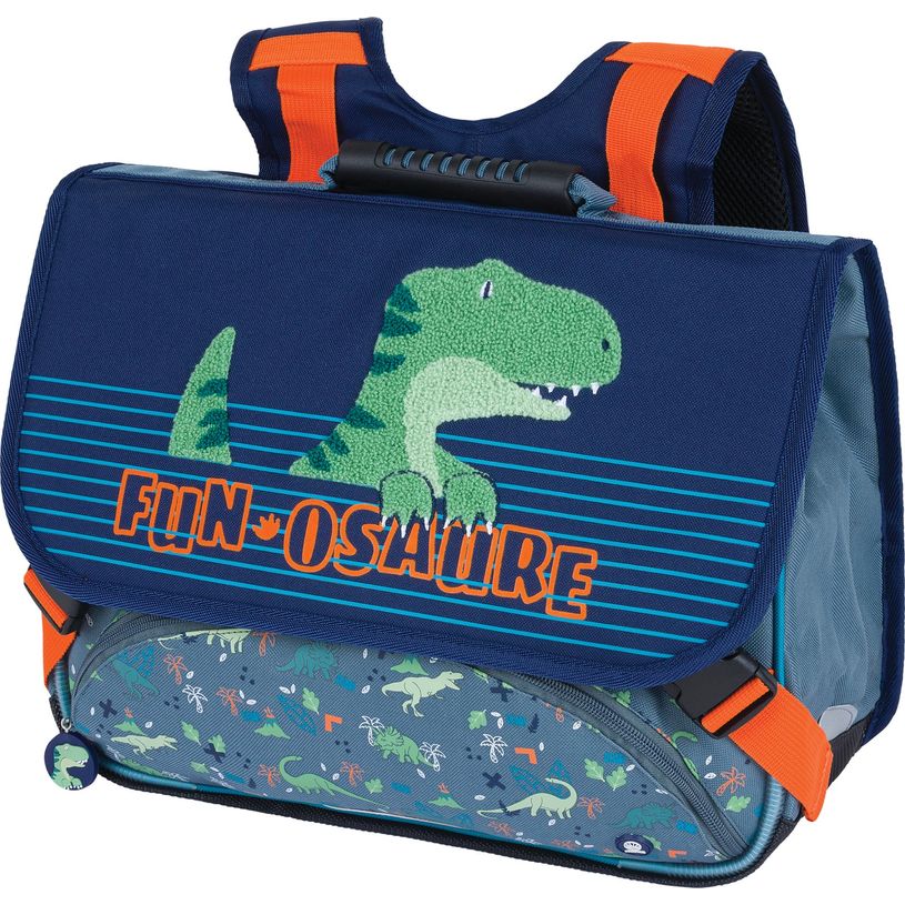 3664447172279-Cartable Dino - 38 cm - 2 compartiments - bleu et gris - Oberthur-P_405162334_1-0