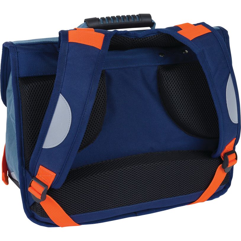 3664447172279-Cartable Dino - 38 cm - 2 compartiments - bleu et gris - Oberthur-P_405162334_2-1