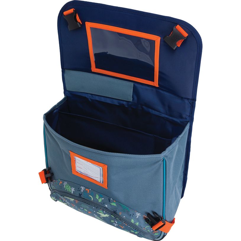 3664447172279-Cartable Dino - 38 cm - 2 compartiments - bleu et gris - Oberthur-P_405162334_5-4
