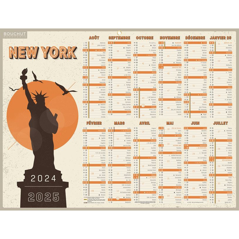 3592930028218-Calendrier Ados - 12 mois sur une face et verbes irréguliers au verso - 32 x 42 cm - Bouc-P_405162588_1-0