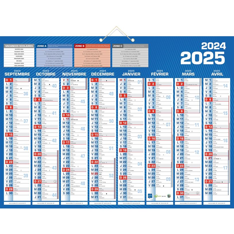 3592930023848-Calendrier bancaire 8 mois par face - 40,5 x 55 cm - bleu - Bouchut-P_405162590_1-0