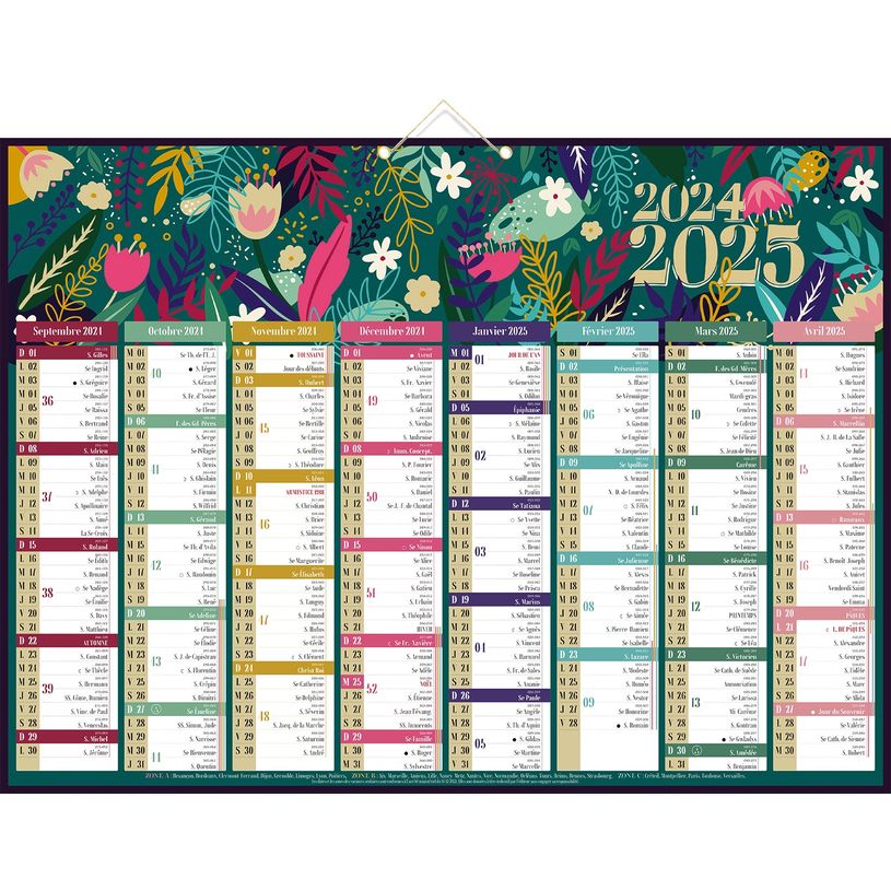 3592930023862-Calendrier Floral - 8 mois par face - 40,5 x 55 cm  - Bouchut-P_405162591_1-0