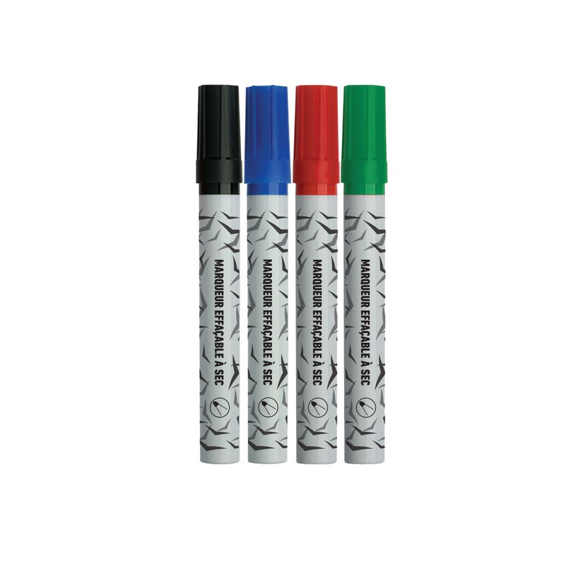 3539012004517-Les Prix Mini - Pack de 4 Marqueurs effaçables - noir, bleu, rouge et vert - pointe larg-P_405162789_3-1