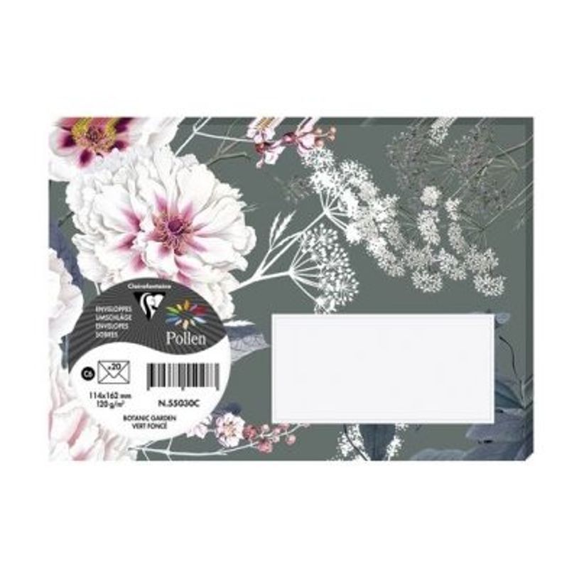 3329680550306-Pollen Botanic Garden Collection - 20 Enveloppes - 114 x 162 mm - vert foncé-P_405162814_3-0