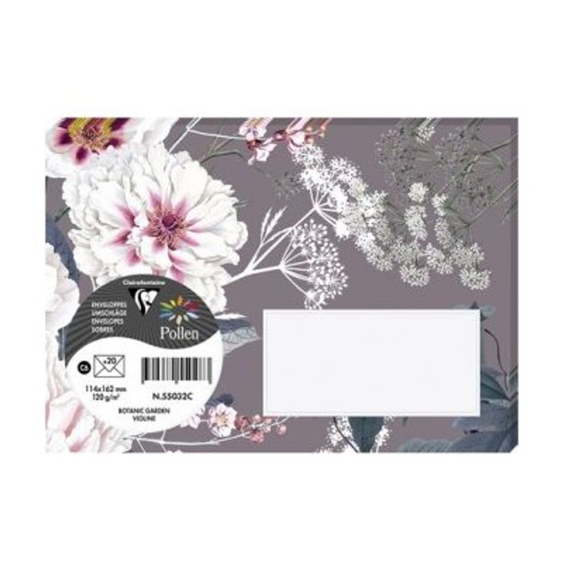 3329680550320-Pollen Botanic Garden Collection - 20 Enveloppes - 114 x 162 mm - violine-P_405162816_3-0
