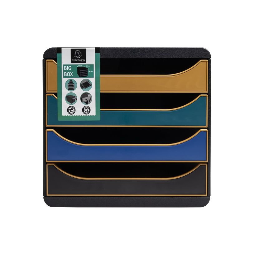 9002493105058-Exacompta NeoDeco - Module de classement 4 tiroirs - noir/bleu/or-P_405162831_1-1