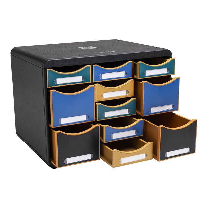 9002493135055-Exacompta Neo Deco - Module de classement 11 tiroirs - noir/multicolore-P_405162834_5-5