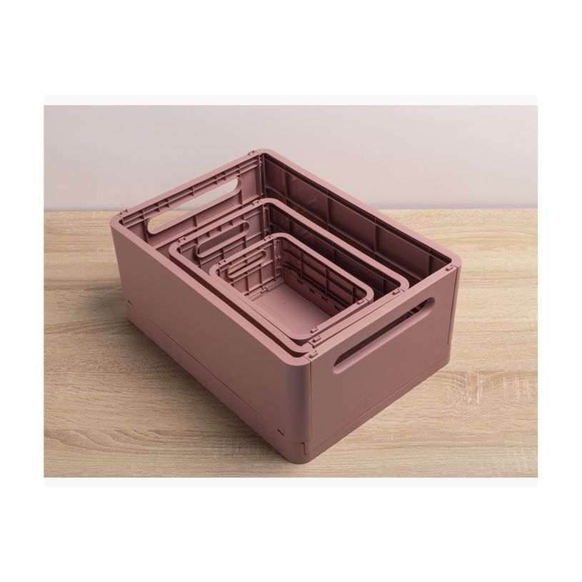 9002493271388-Exacompta Skandi - Boîte de rangement pliable - format midi (A5+) - vieux rose-P_405162881_2-2