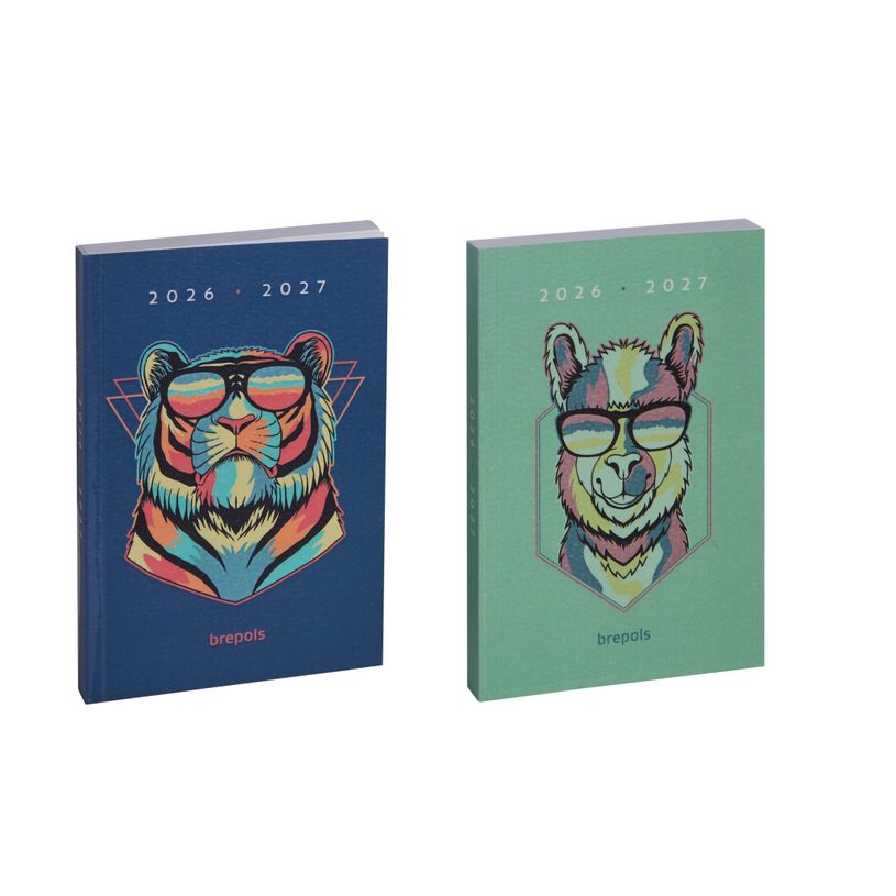 5412303377973-Agenda Cool zoo - 1 jour par page - 11,5 x 16,9 cm - 2 couleurs disponible - Brepols--0