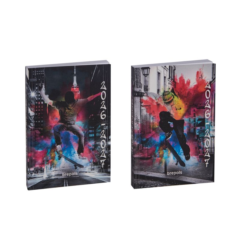 5412303377997-Agenda Urban skate - 1 jour par page - 11,5 x 16,9 cm - 2 modèles disponible - Brepols--0