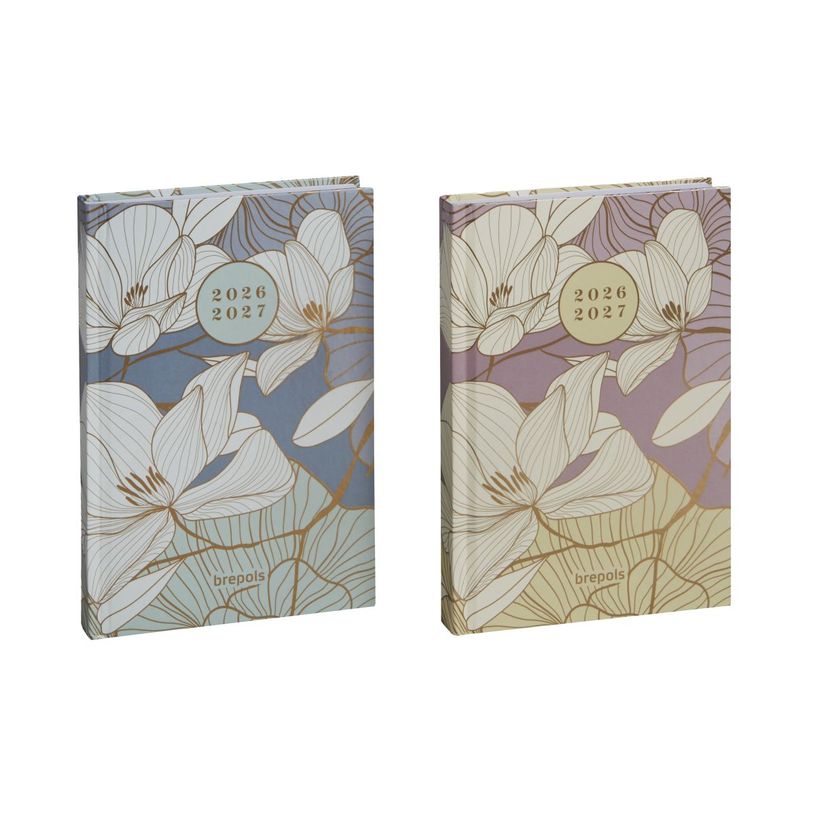 5412303378079-Agenda Floral&Leaves - 1 jour par page - 12 x 17,5 cm - 2 modèles disponible - Brepols--0