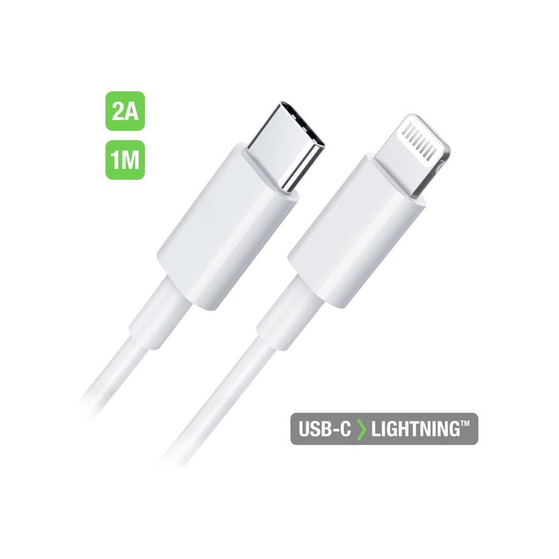 3701090633457-Wave Concept - Câble de charge - USB-C vers Lightning - 1 m - blanc -P_405163083_2-0