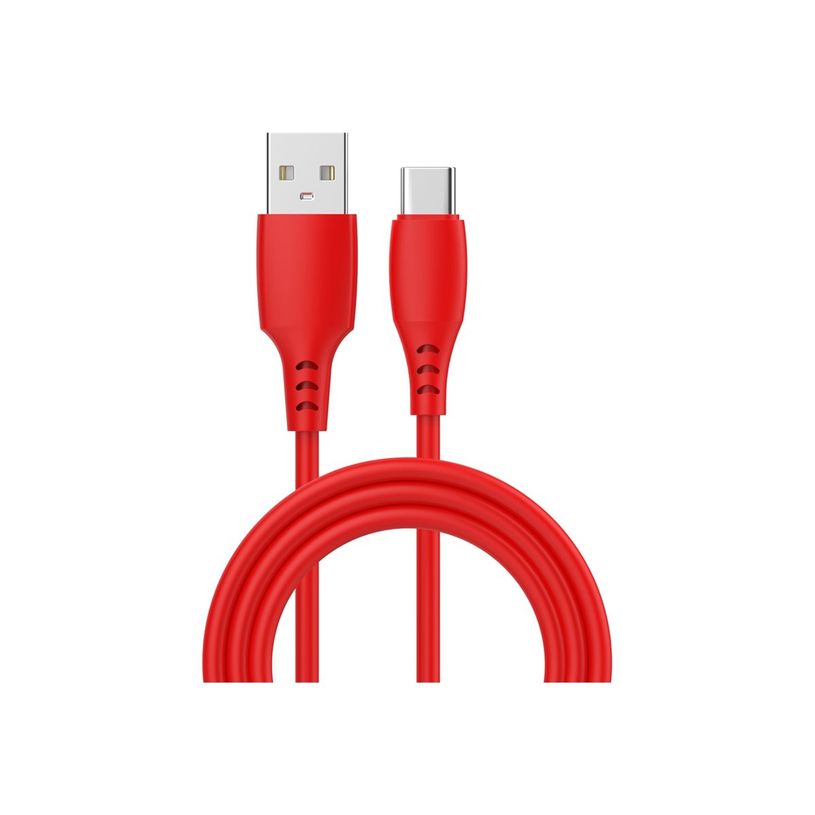 3701090636908-Wave Concept Liquid Silicone - Câble USB-A vers USB-C - 1 m - rouge-P_405163092_2-0