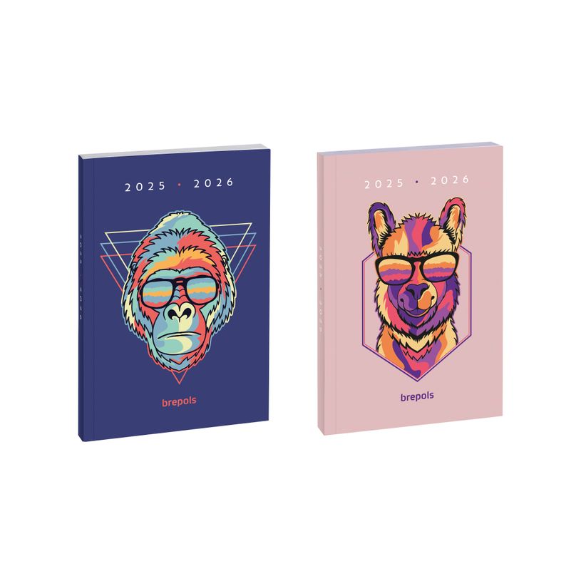 5412303377973-Agenda Cool zoo - 1 jour par page - 11,5 x 16,9 cm - 2 couleurs disponibles - Brepols-P_405163367_1-0