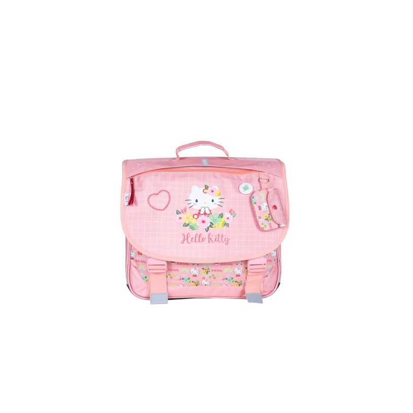 3661507823317-Cartable Hello Kitty Green Floral - 38 cm - 2 compartiments - rose - Kid'Abord-P_405163600_1-0