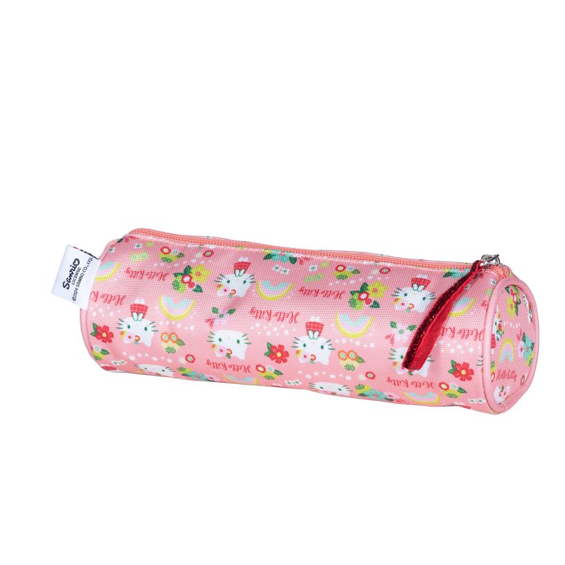 3661507828312-Trousse ronde Hello Kitty Green Floral - 1 compartiment - rose - Kid'Abord-P_405163602_1-0
