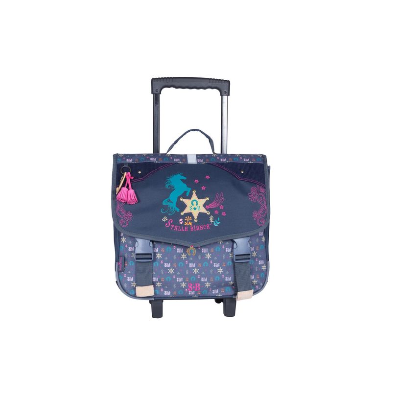 3661507924298-Cartable à roulettes Stalla Bianca Western - 2 compartiments - bleu marine - Kid'Abord-P_405163622_1-0