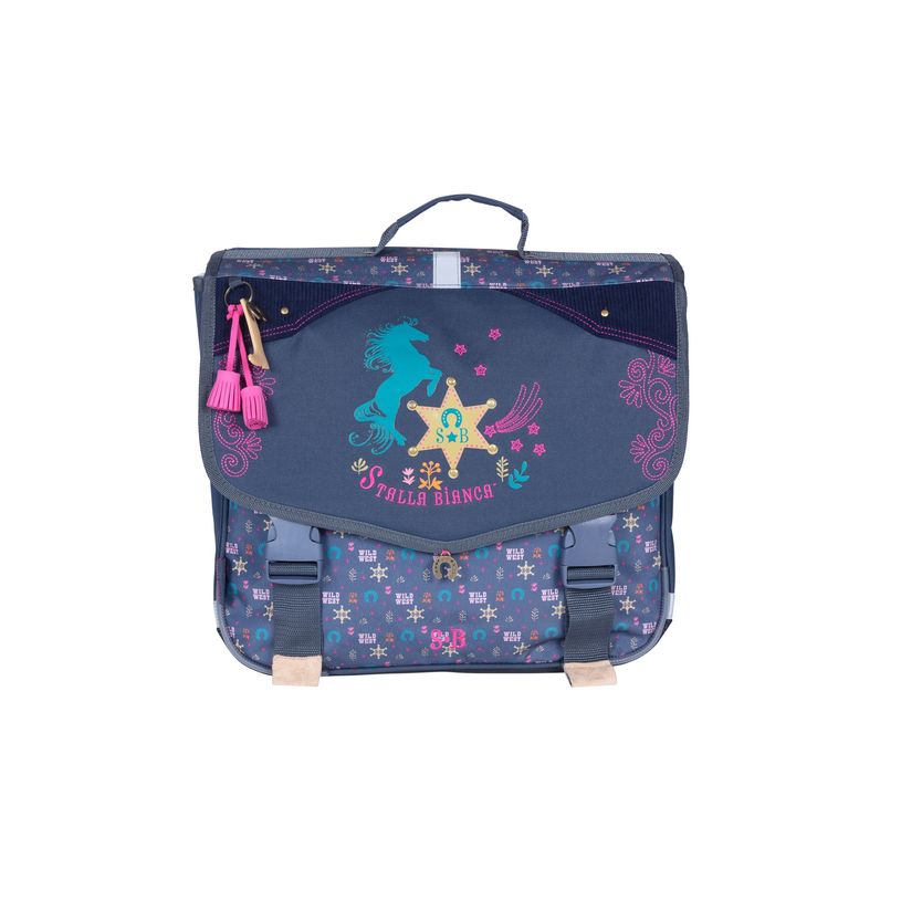 3661507923291-Cartable Stalla Bianca Western - 2 compartiments - bleu marine - Kid'Abord-P_405163623_1-0