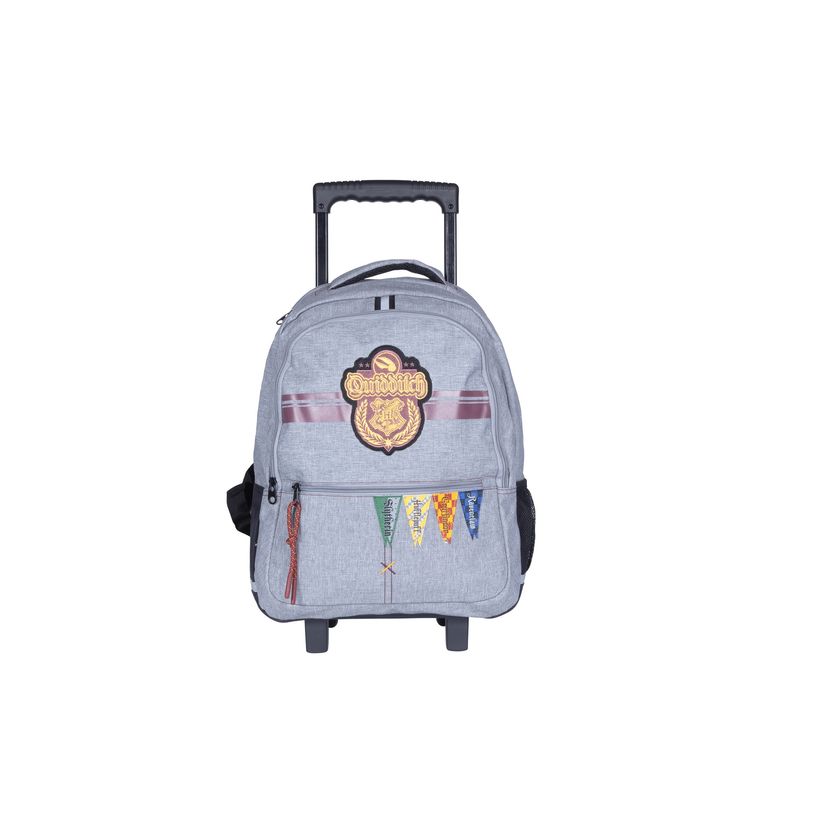 3661507522890-Sac à dos à roulettes Harry Potter Quidditch - 2 compartiments - gris - Kid'Abord-P_405163666_1-0