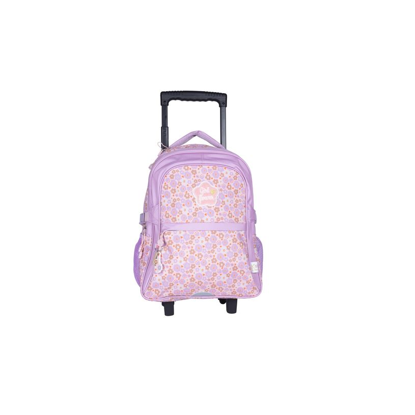 3661507022284-Sac à dos à roulettes KIP Prairie Fleurs - 2 compartiments - rose parme - Kid'Abord-P_405163690_1-0