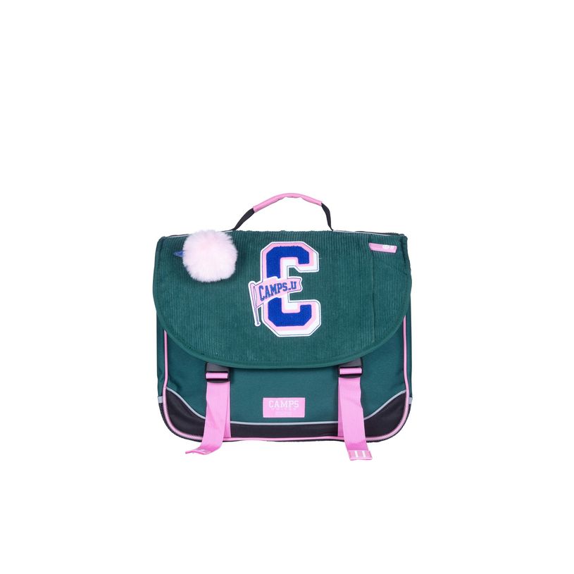3661507323718-Cartable Camps Corduroy 38 cm - 2 compartiments - velours vert - Kid'Abord-P_405163727_3-2
