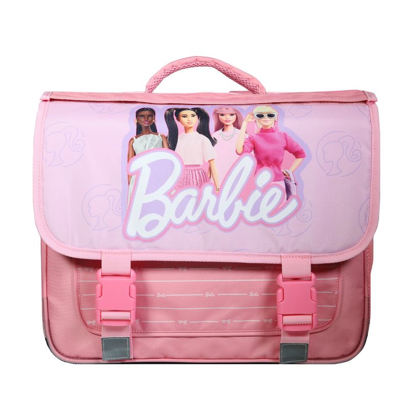 3666311022581-Cartable avec rabat réversible Barbie - 2 compartiments - rose - Bagtrotter-P_405163911_2-1