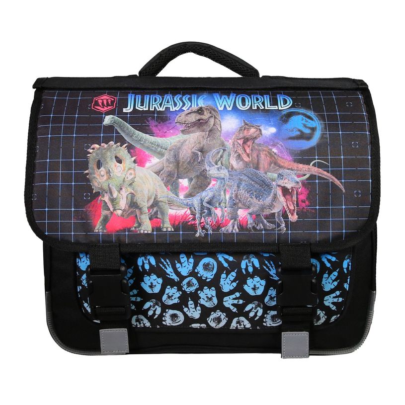 3666311025018-Cartable avec rabat réversible Jurassic World - 2 compartiments - noir - Bagtrotter-P_405163912_1-0