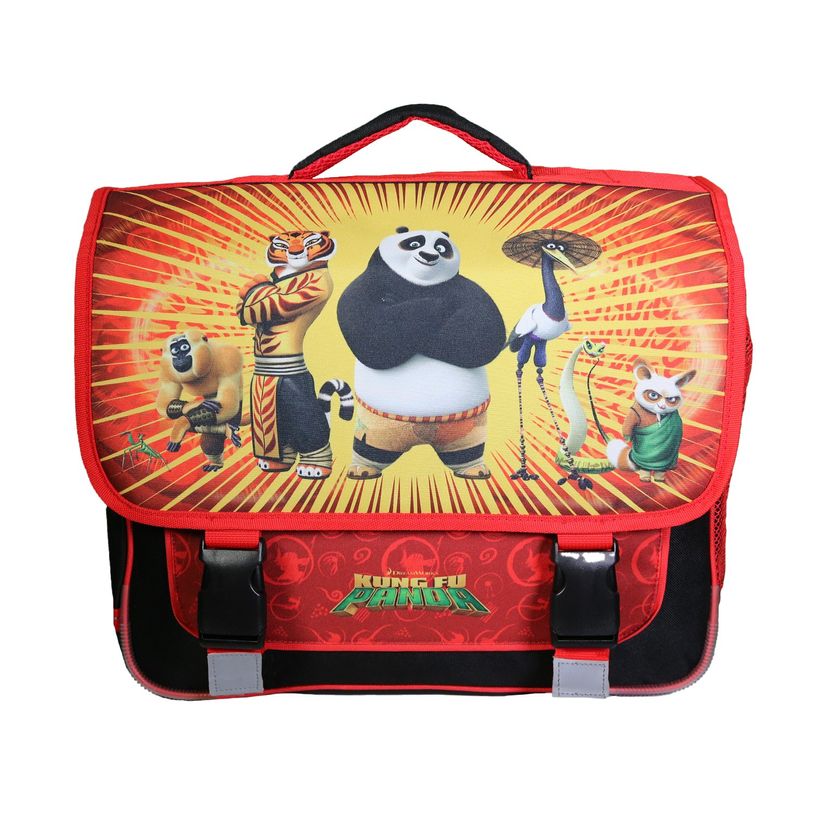 3666311022260-Cartable Kung Fu Panda - 38 cm - 2 compartiments - rouge - Bagtrotter-P_405163921_1-0