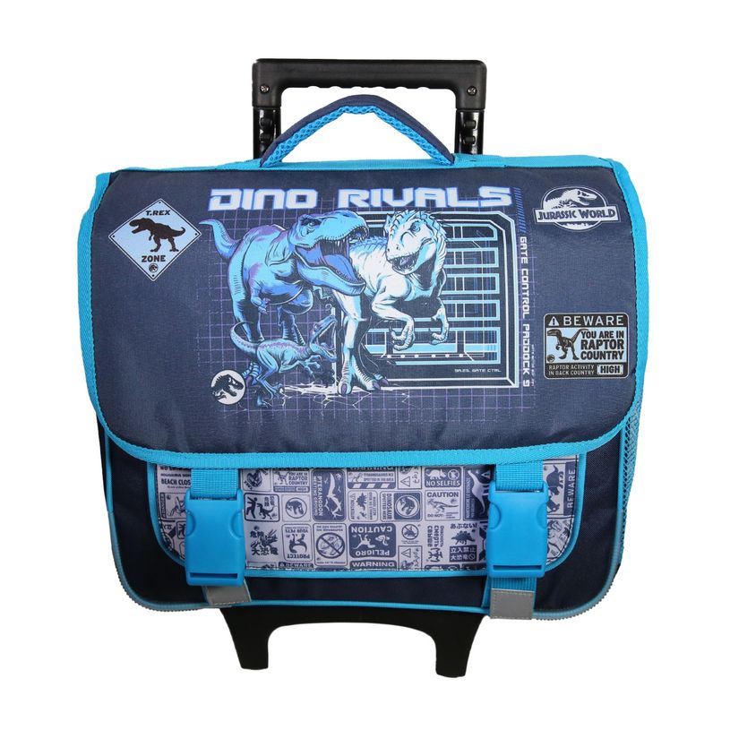 3666311022048-Cartable à roulettes Jurassic World - 2 compartiments - bleu - Bagtrotter-P_405163946_1-0